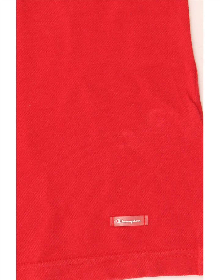 Champion Polo corto para mujer UK 44 Algodón rojo mediano