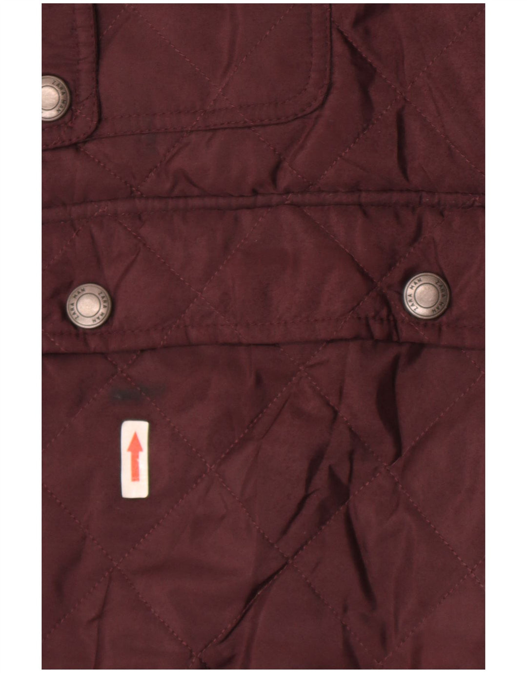 Zara Chaqueta acolchada para hombre UK 40 Large Poliéster burdeos