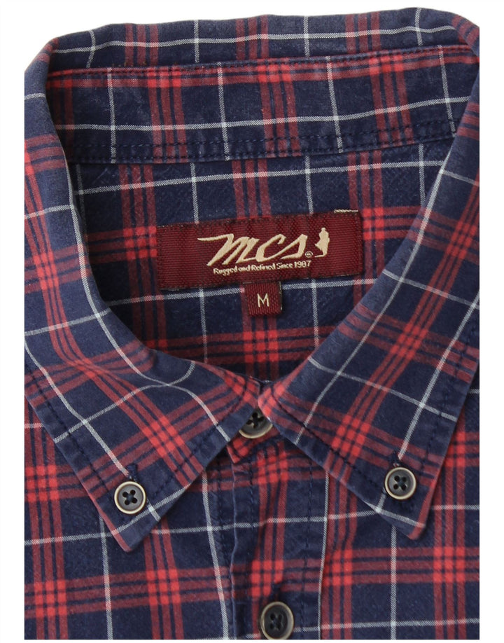 Marlboro Classics Camisa de franela para hombre Algodón a cuadros azul marino mediano