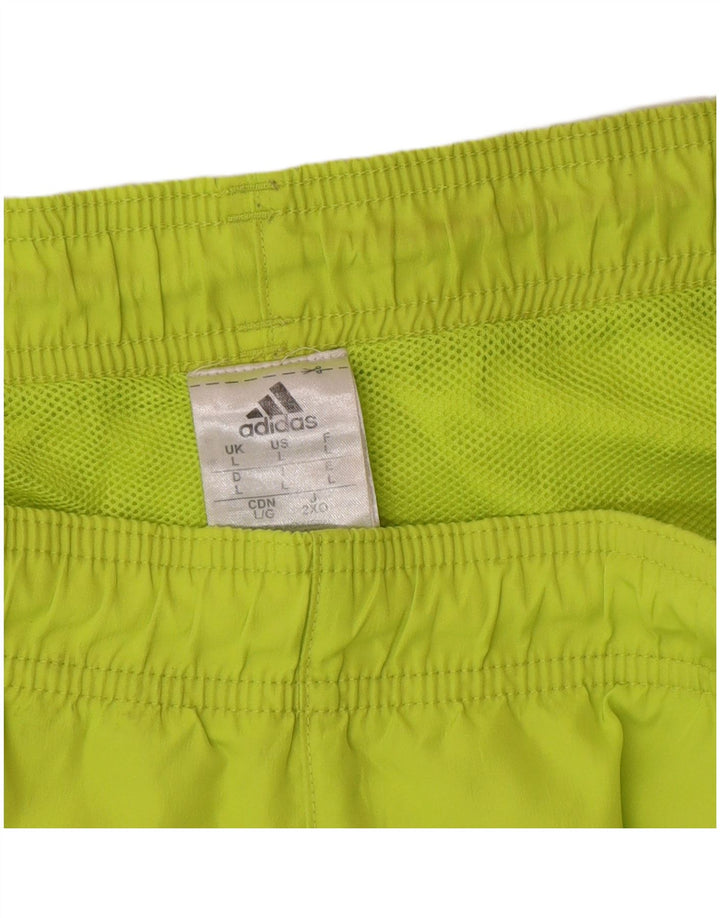 Adidas - Pantalones cortos deportivos para hombre, poliéster verde grande