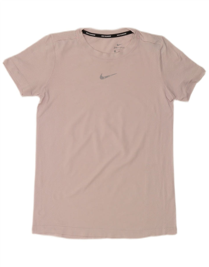 NIKE Camiseta Dri Fit para Mujer UK 12 Medium Pink Nylon