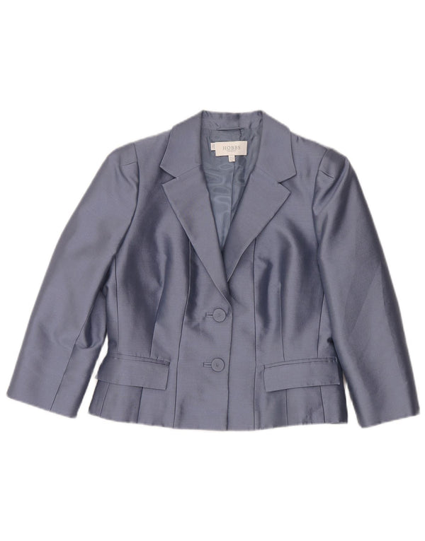 Hobbs Chaqueta Bolero de 2 Botones y Manga 3/4 para Mujer UK 40 Lana Azul Mediana