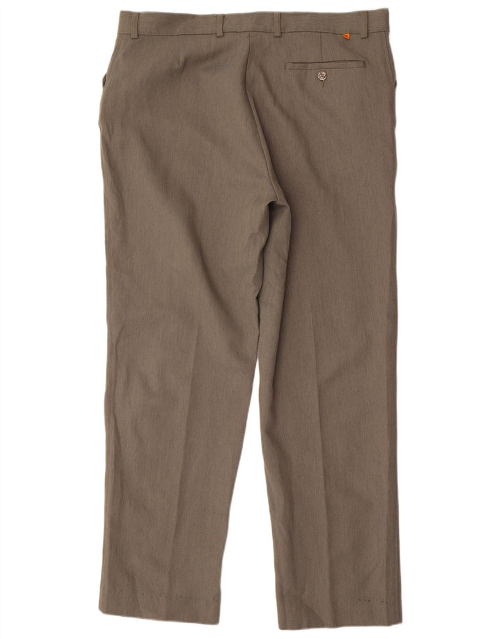 Farah Hombre Pantalones Casuales Rectos W38 L31 Poliéster Caqui