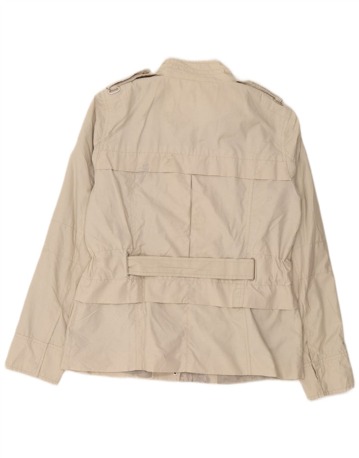 Zara Chaqueta Militar Mujer UK 44 Algodón Gris Medio