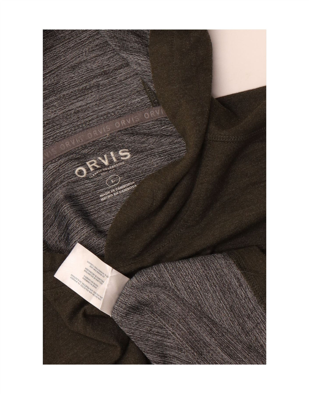 Orvis - Sudadera con capucha para hombre, tamaño grande, color caqui, rayón