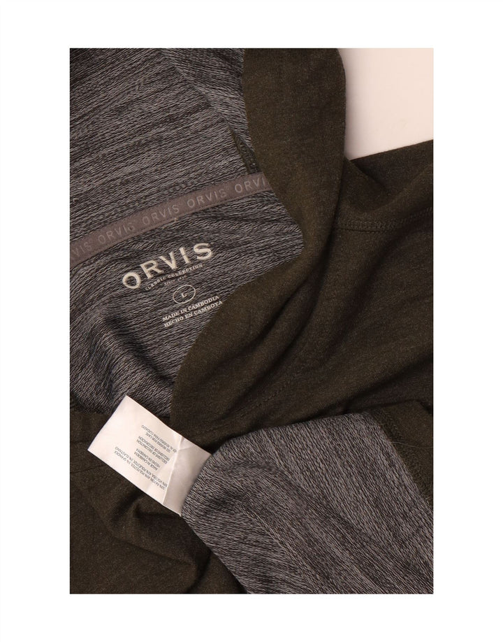Orvis - Sudadera con capucha para hombre, tamaño grande, color caqui, rayón