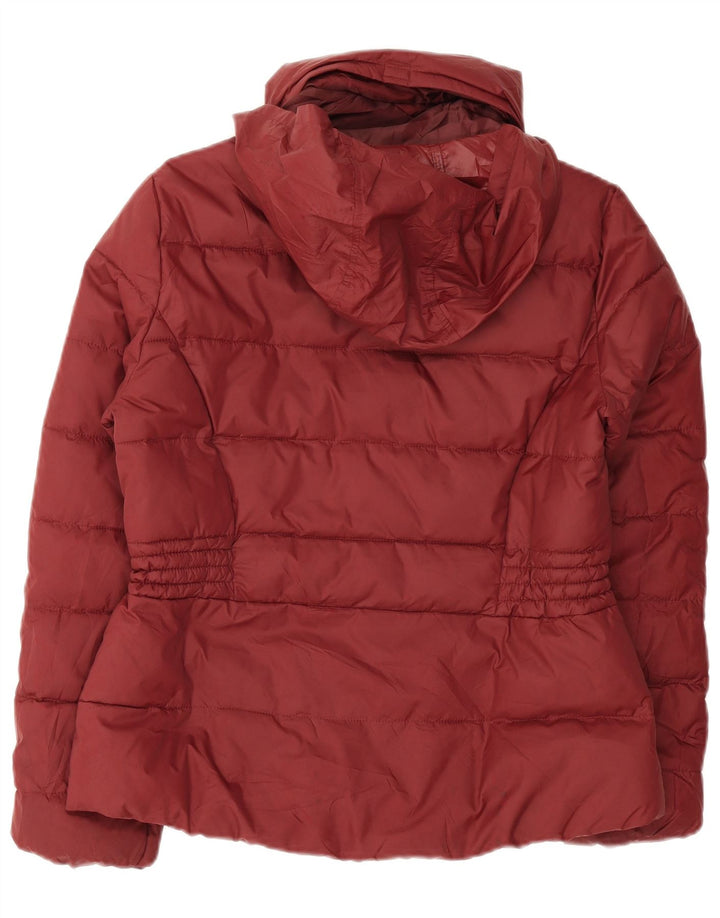 Marks & Spencer Chaqueta acolchada con capucha para mujer UK 42 Poliéster burdeos mediano