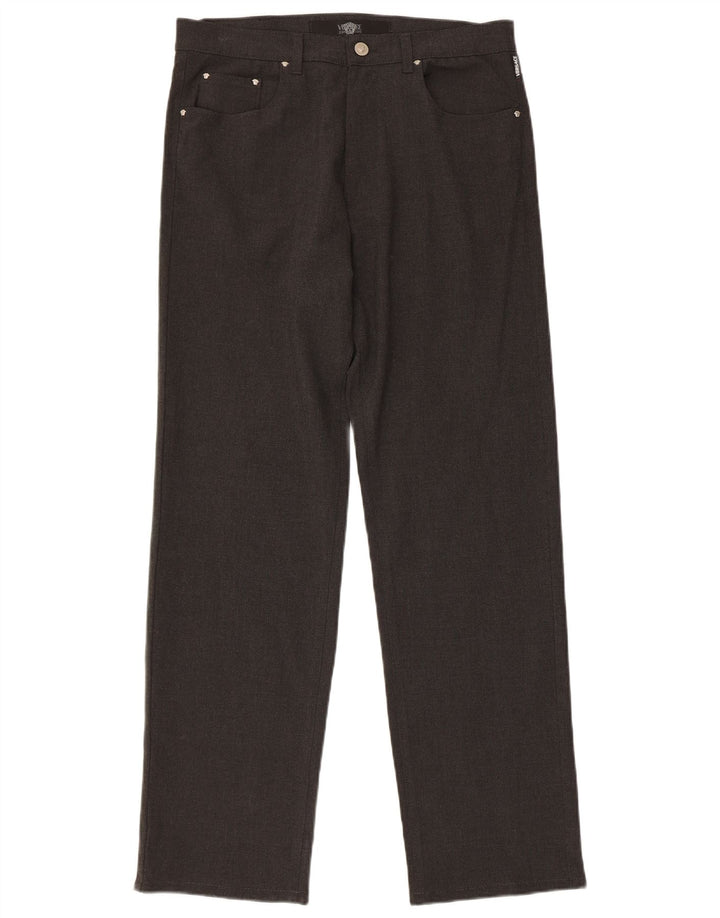 VERSACE Mens Straight Casual Trousers  W34 L31 Grey Polyester