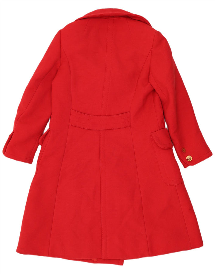 Vintage mujer doble pecho abrigo Reino Unido 12 rojo medio