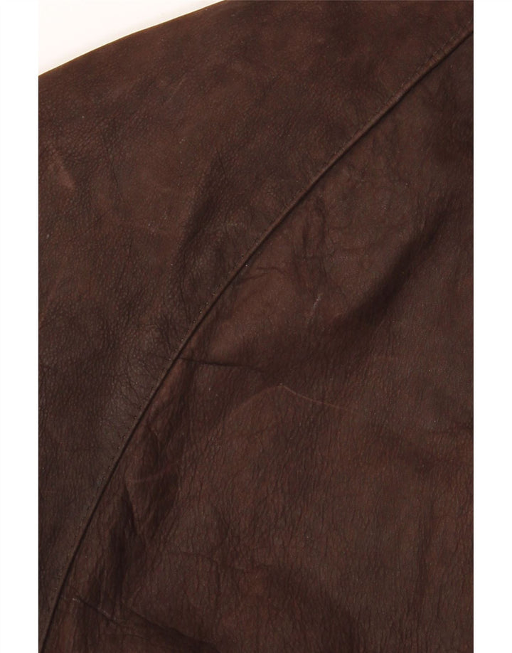 VINTAGE Chaqueta de cuero para hombre Reino Unido 42 XL Cuero marrón