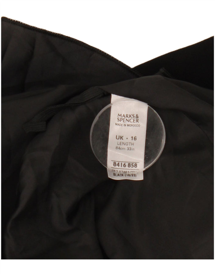 Marks & Spencer Falda Acampanada para Mujer UK 46 Grande W33 Poliéster Negro