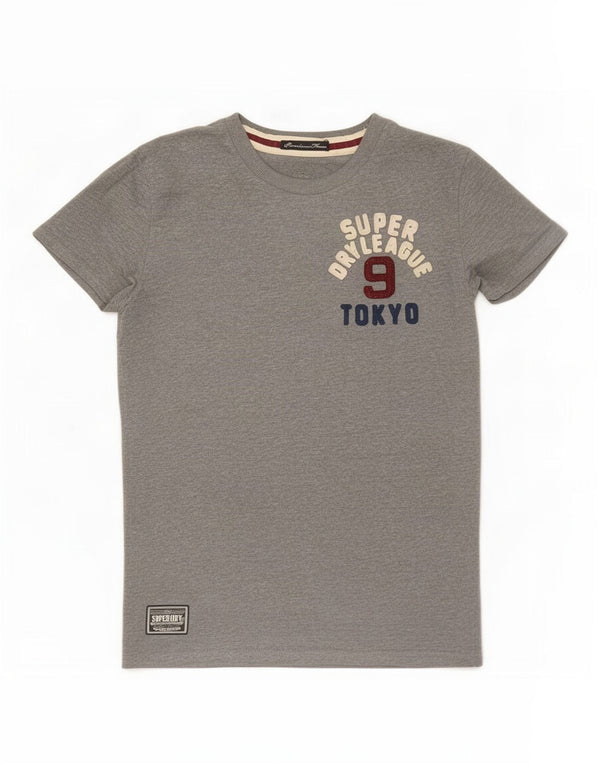Superdry Camiseta estampada de algodón moteado en gris medio para hombre