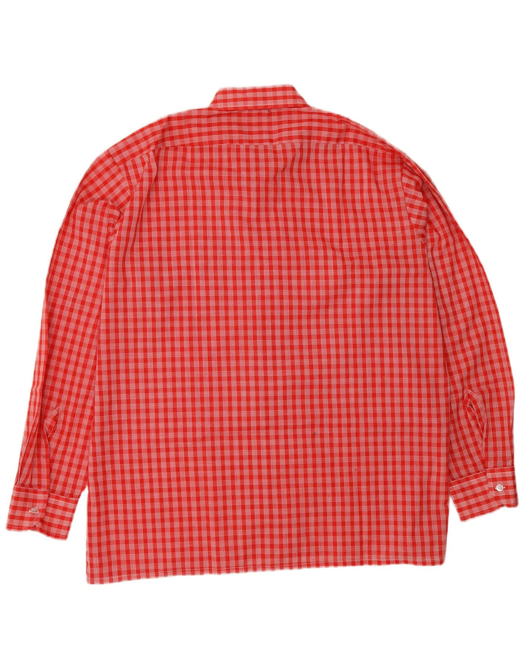 Camisa Vintage Hombre XL Poliéster Cuadros Rojos