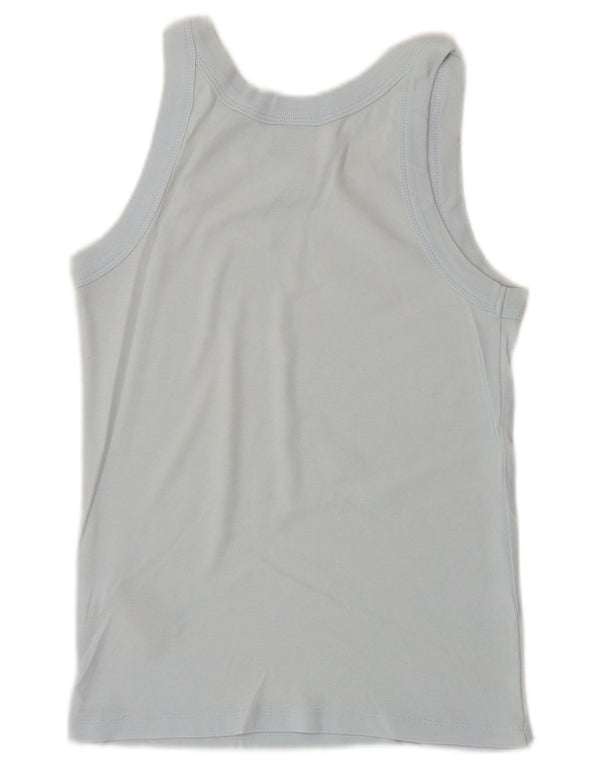 NIKE Womens Crop Vest Top UK 10/12 Medium Blue Cotton