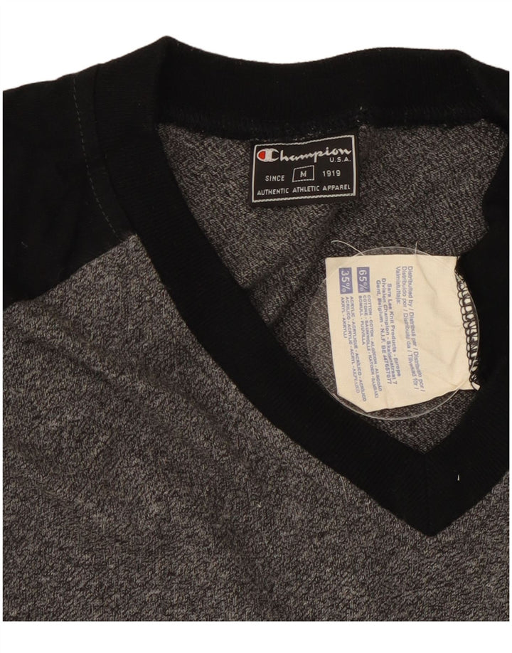 Champion Camiseta para hombre Top gris medio de algodón con bloques de color