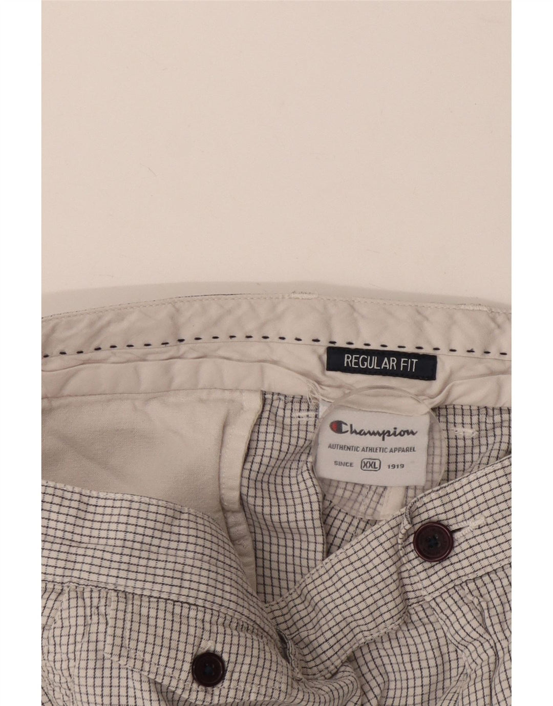 Champion Pantalones cortos chinos de ajuste regular para hombre 2XL W42 White Check