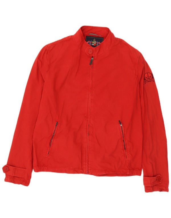 Amerigo Vespucci Chaqueta Bomber para Hombre UK 40 Grande Algodón Rojo