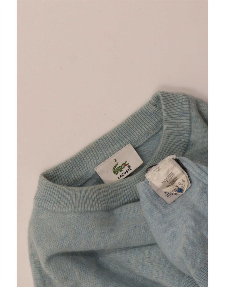Lacoste - Jersey de cuello redondo para hombre, talla 3, lana de cordero azul pequeña