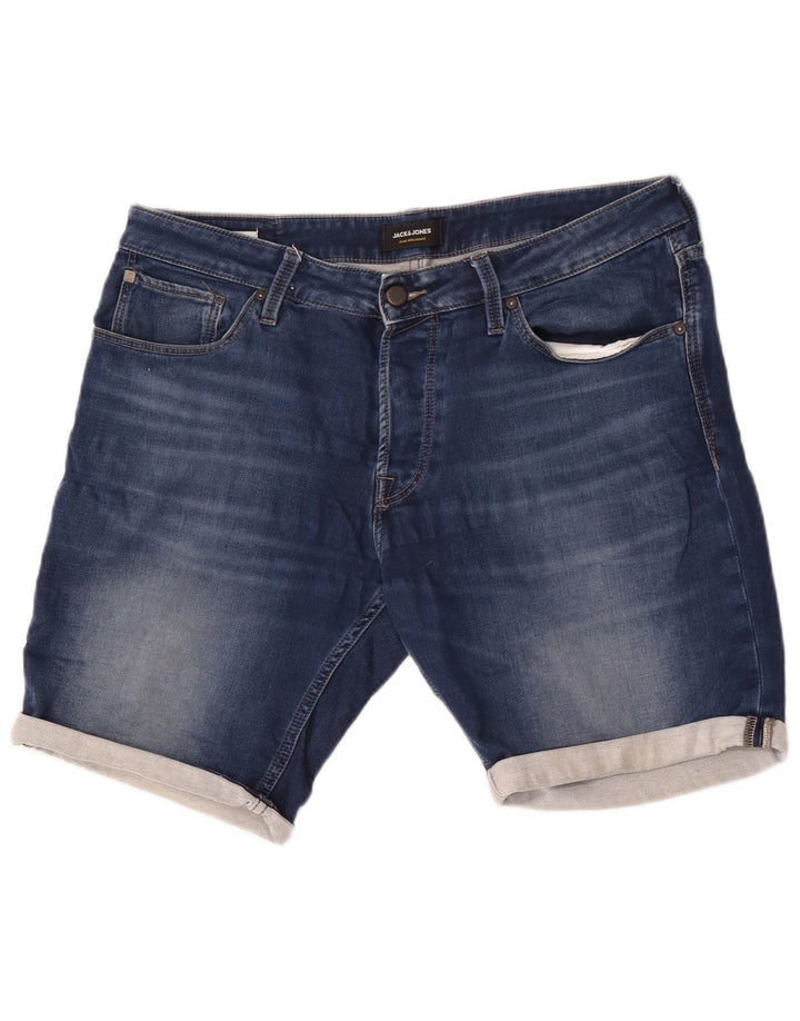 Jack & Jones Mens Shorts De Mezclilla Grande W36 Algodón Azul