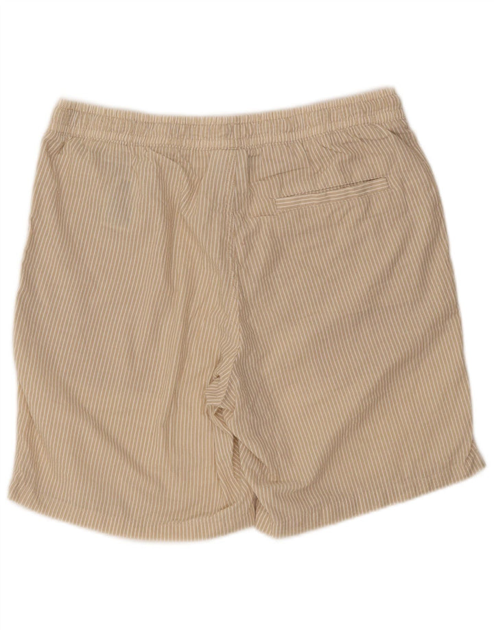 Jack & Jones Mens Sport Shorts Large Beige Pinstripe Poliéster