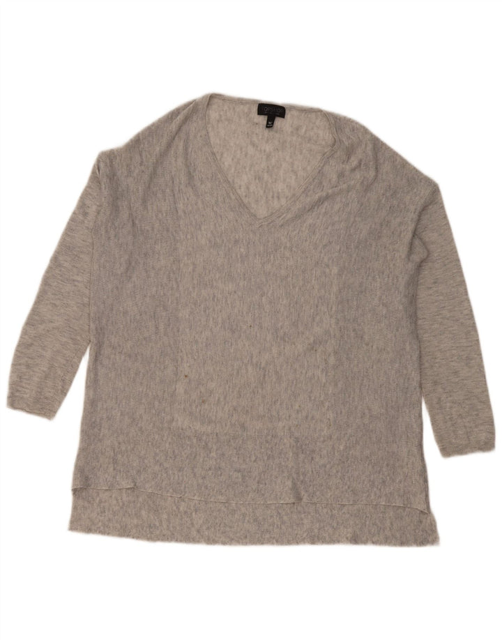 Topshop Top extragrande de manga larga para mujer UK 6 XS Poliéster moteado gris