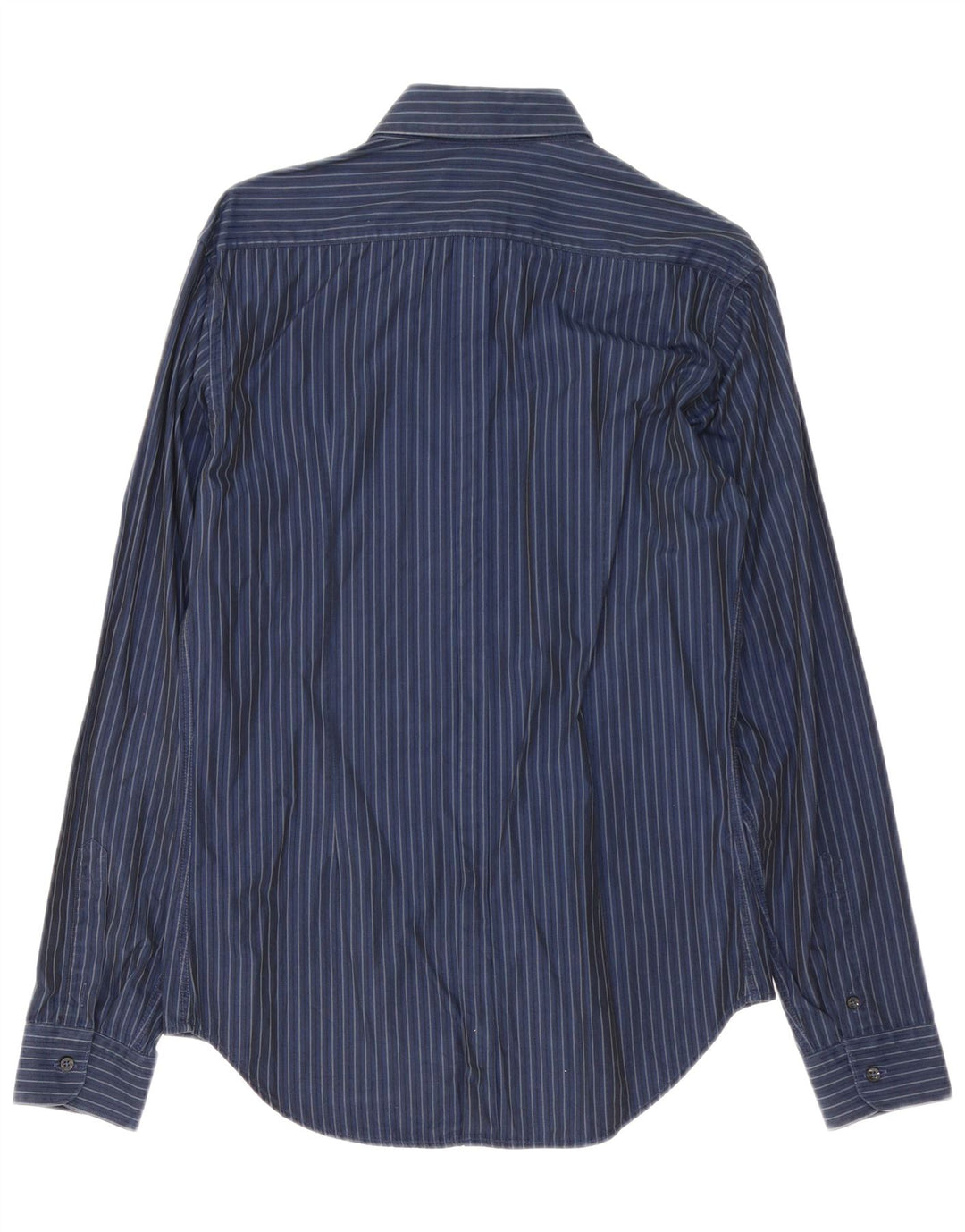 Zara Hombre Camisa Mediana Azul Marino Rayas Algodón