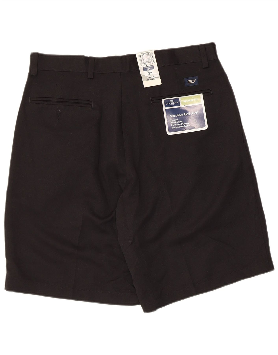 DOCKERS Pantalones cortos chinos pegados para hombre W32 Poliéster negro mediano