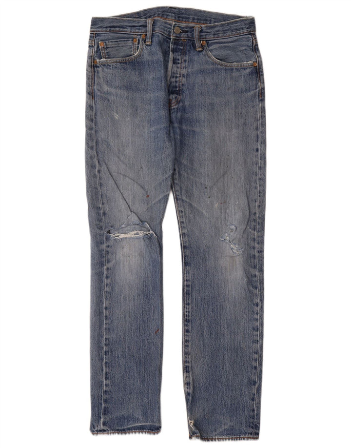 Levi's Jeans rectos desgastados 501 para hombre W32 L32 Algodón azul