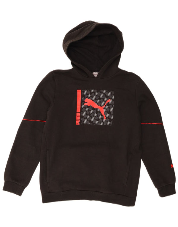 Puma Sudadera con capucha gráfica para niños 13-14 años Algodón negro