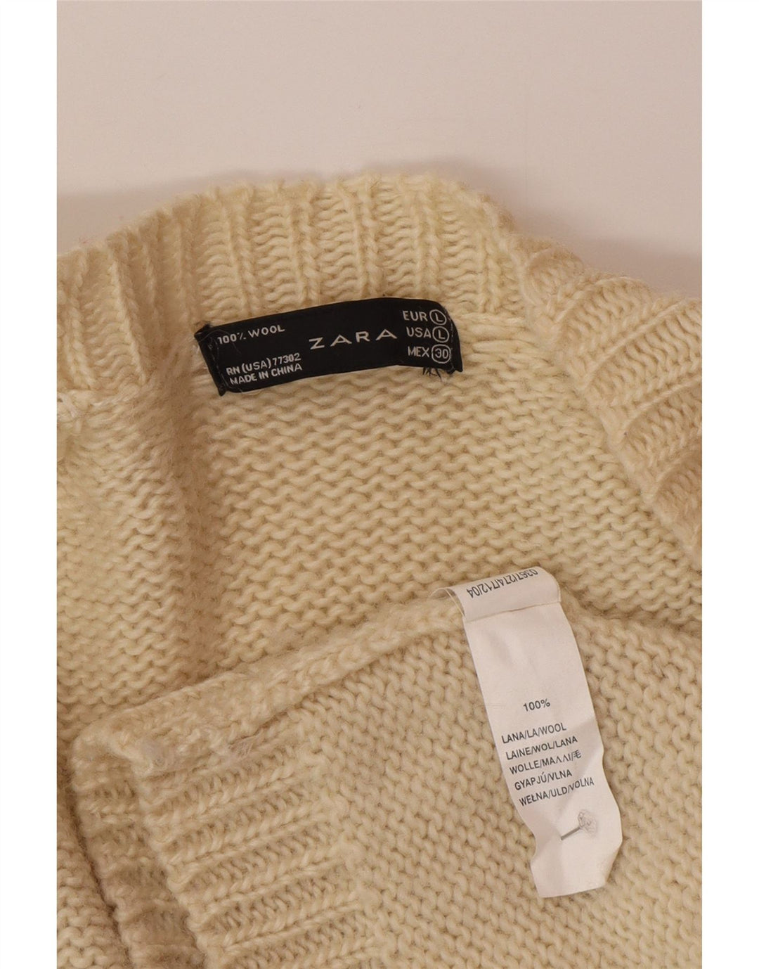Zara - Cárdigan para mujer, talla 40, talla grande, lana blanca