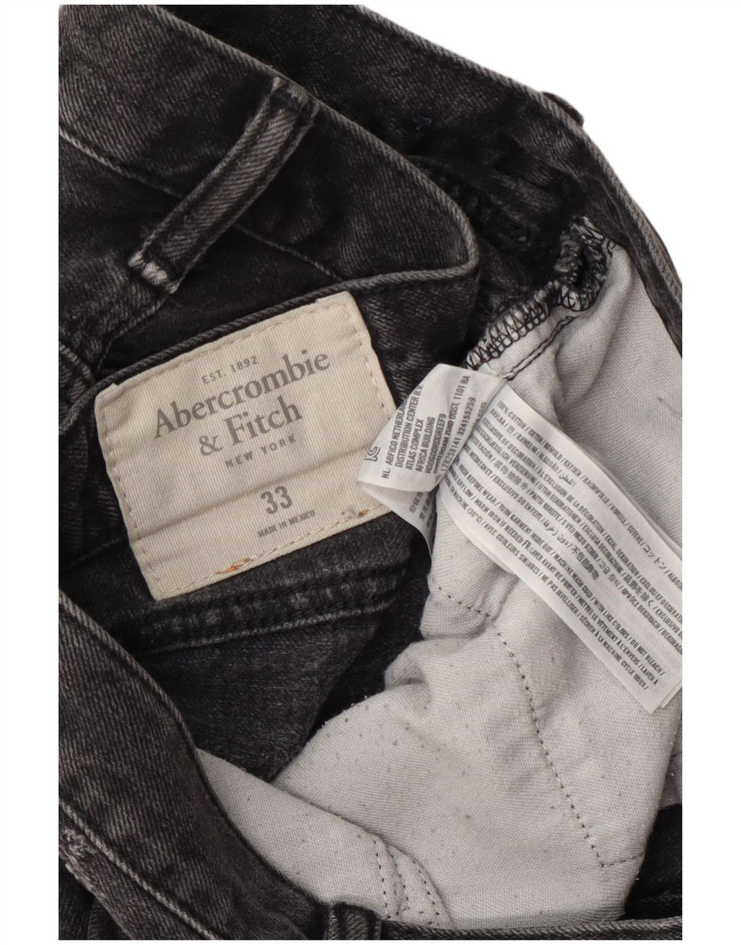 Abercrombie & Fitch Shorts vaqueros para hombre W33 Algodón gris medio