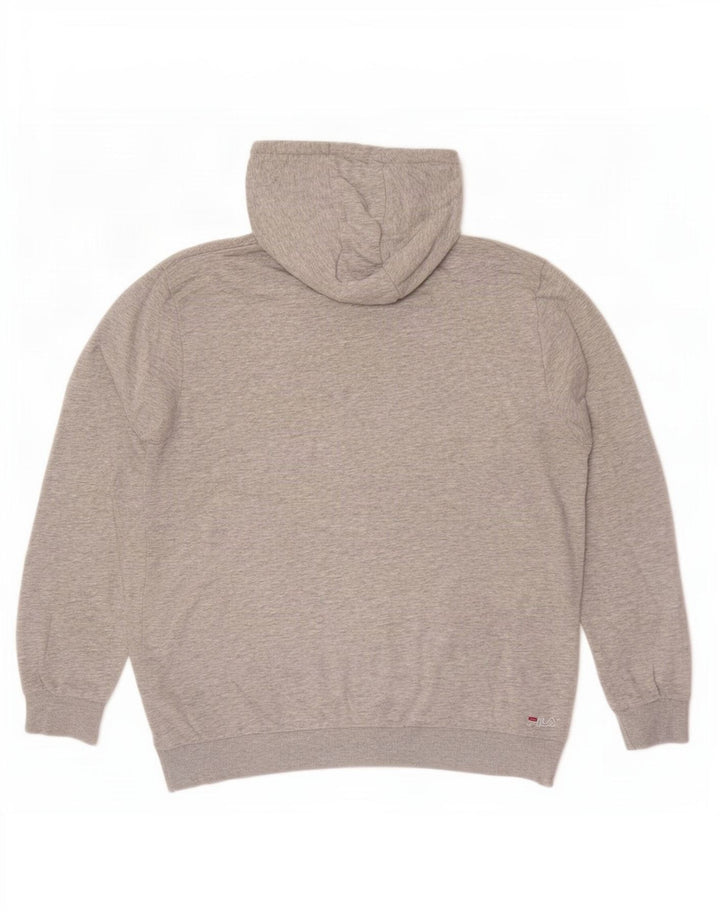 Fila Hombre Graphic Sudadera Con Capucha Jumper Grande Gris Moteado