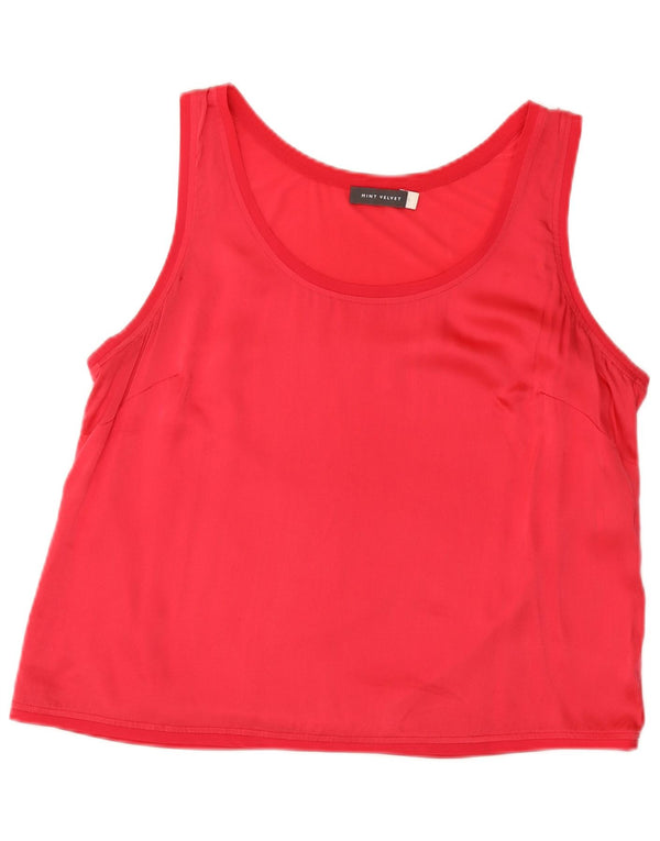 MINT VELVET Top sin mangas para mujer UK 44 Seda rosa grande