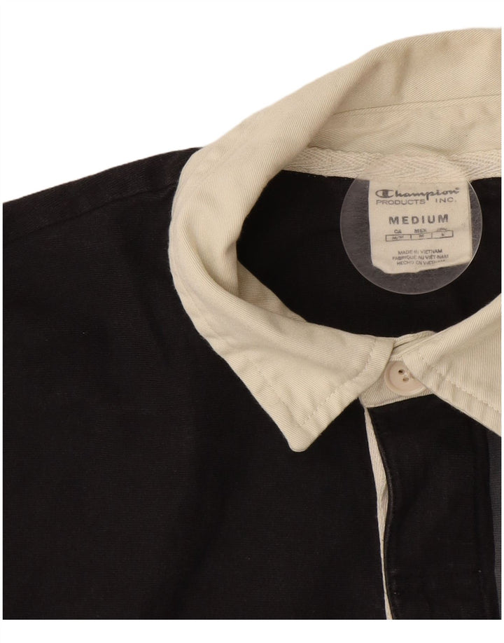 Champion Polo De Rugby De Manga Larga Para Hombre Gris Medio Colorblock