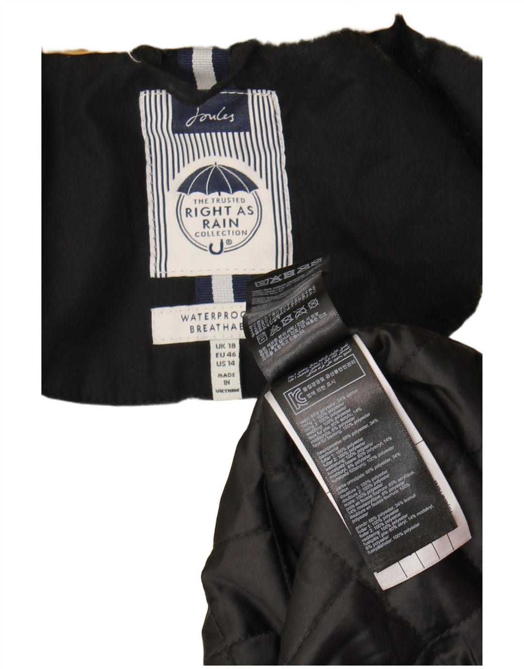 Parka con capucha para mujer Joules UK 40 XL Poliéster negro