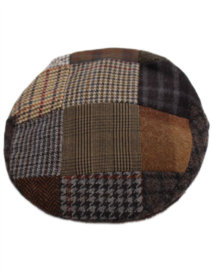 Gorra plana vintage para hombre mediana multicolor patchwork lana clásica