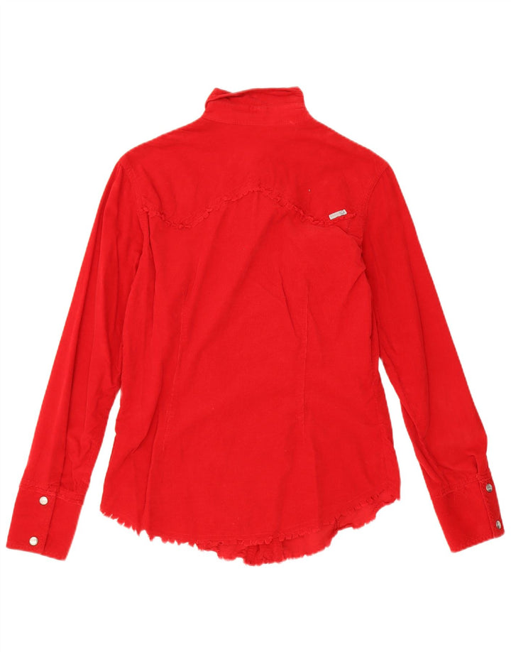 Phard Camisa de pana para mujer Reino Unido 12 Algodón rojo mediano