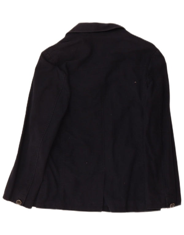 Bikkembergs Chaqueta tipo blazer de 3 botones para mujer IT 40 Small Azul marino Algodón