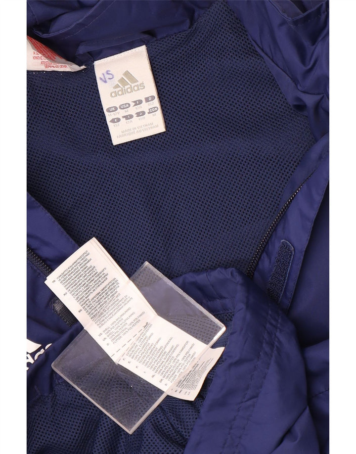 Adidas Chaqueta impermeable con capucha para niño 11-12 años Azul marino Nylon