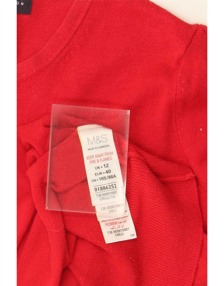 Marks & Spencer - Cárdigan para mujer, talla 42, viscosa roja mediana