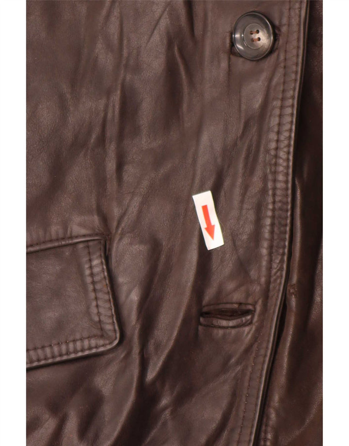 Sitelli Chaqueta de cuero para mujer UK 42 Marrón medio