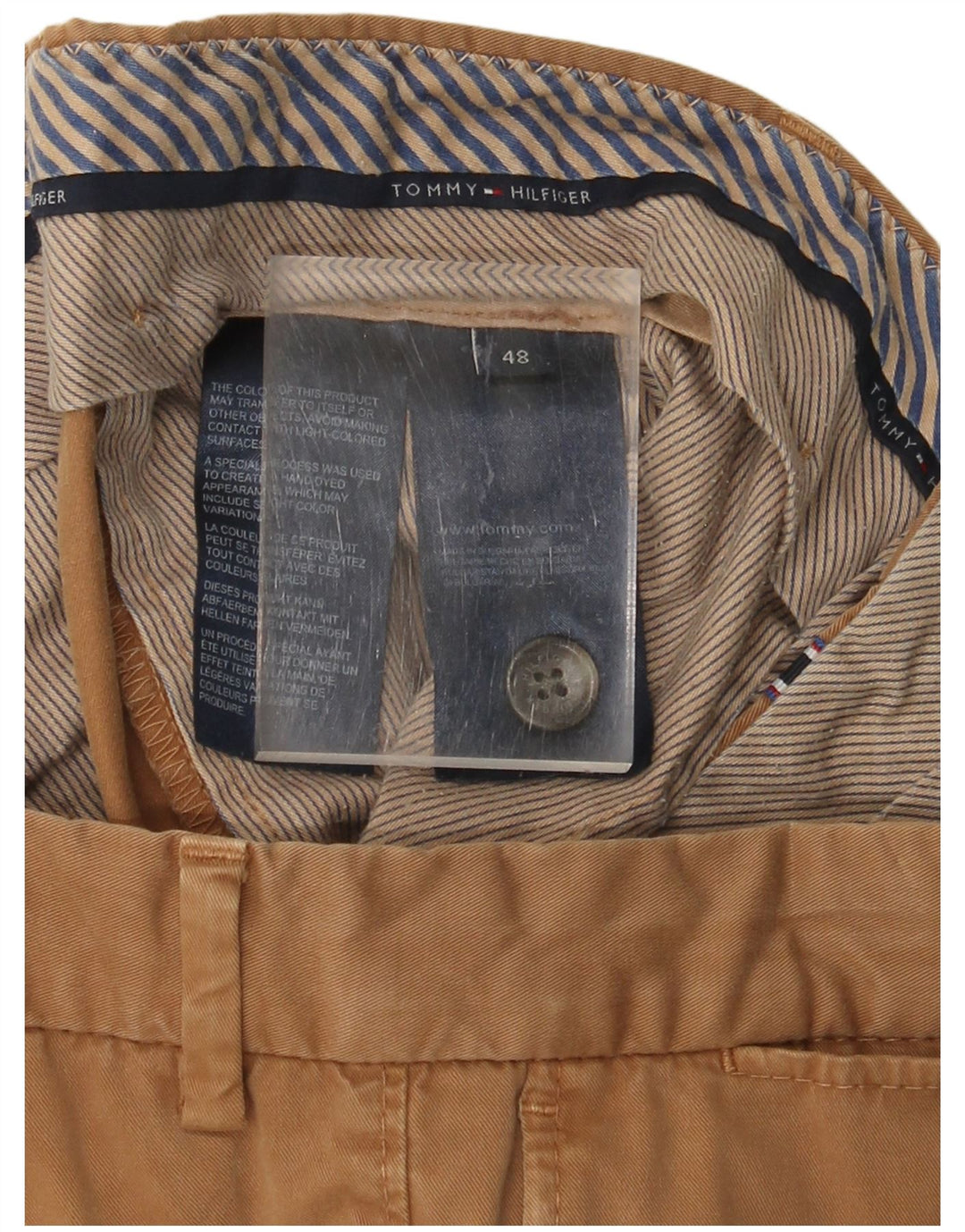 Tommy Hilfiger Pantalones chinos para hombre IT 48 Medium W32 L30 Algodón beige