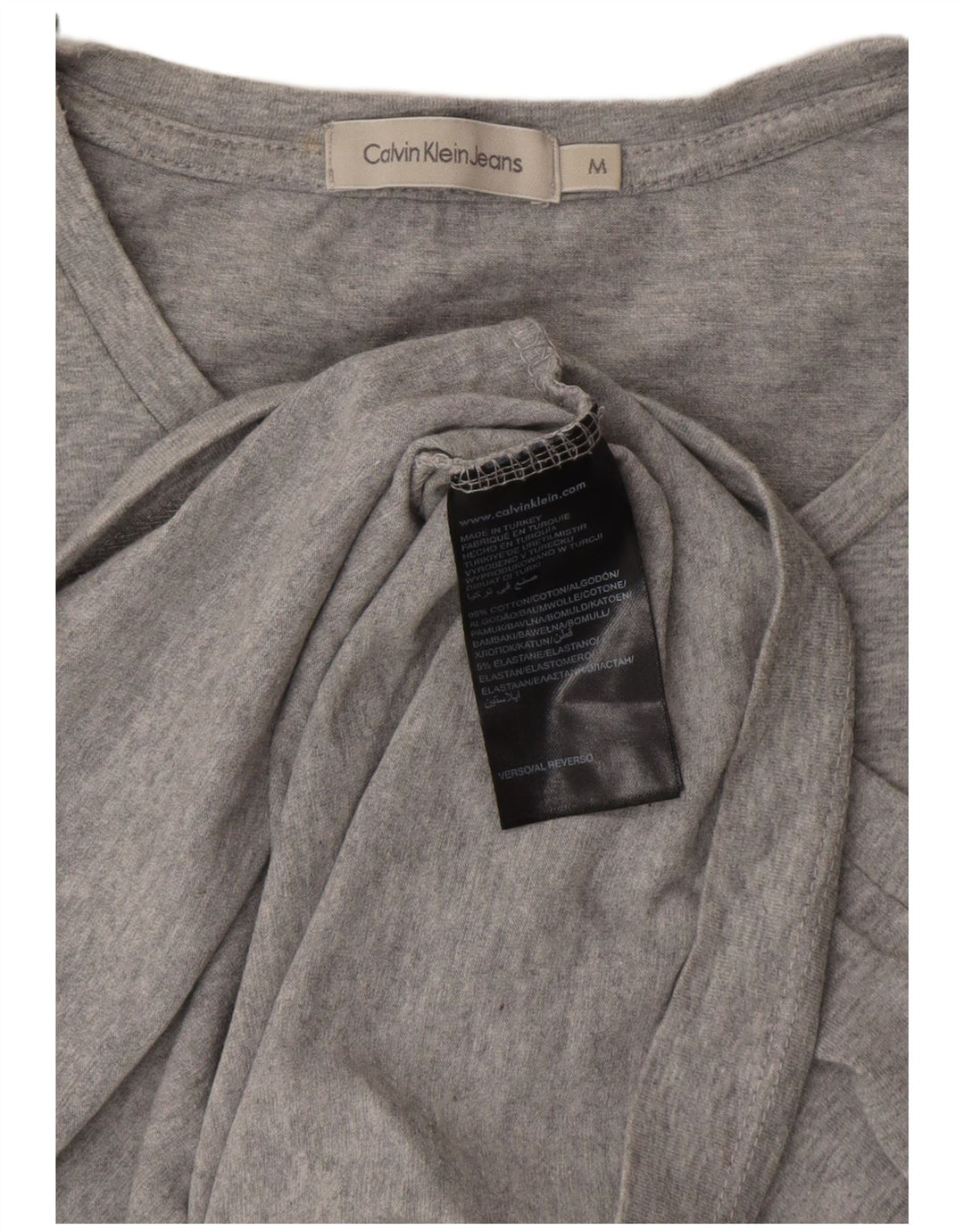 Calvin Klein Jeans Camiseta gráfica para hombre Top de algodón moteado gris medio