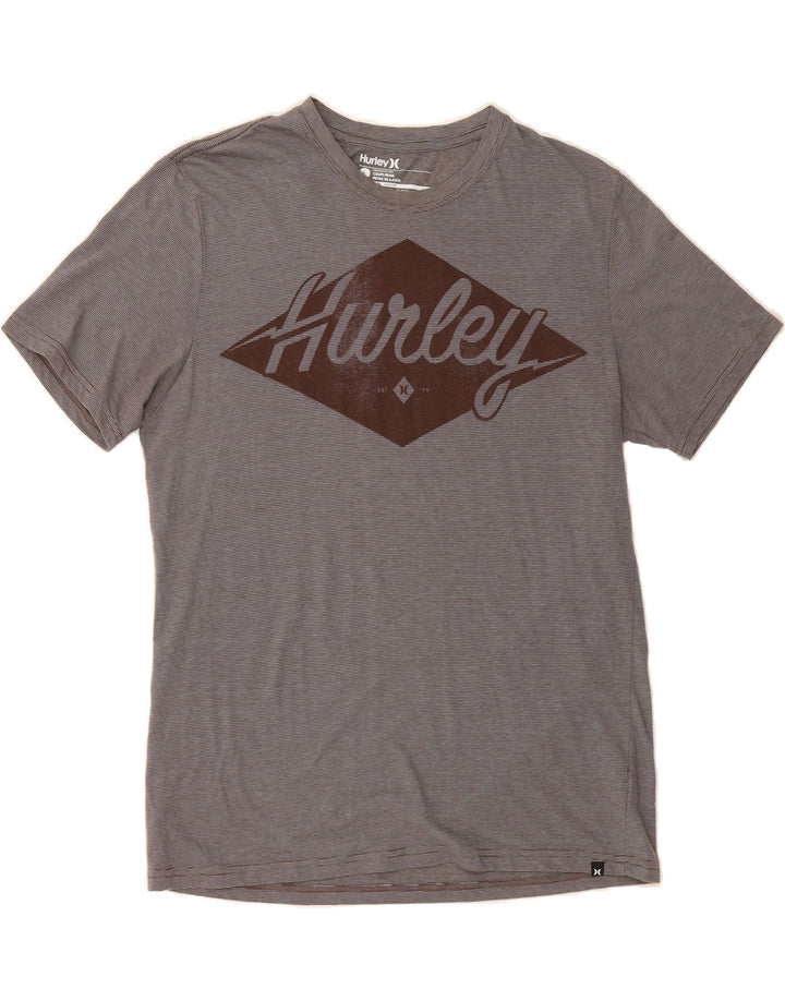 HURLEY Mens Graphic T-Shirt Top Large Grey Polyester Vintage Hurley and Second-Hand Hurley from Messina Hembry 