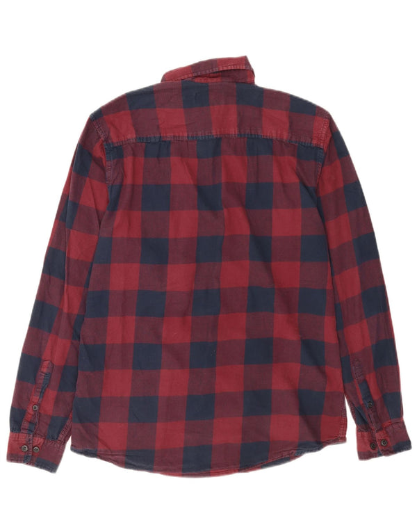Jack & Jones Hombre Camisa De Franela De Algodón A Cuadros Burdeos Medio