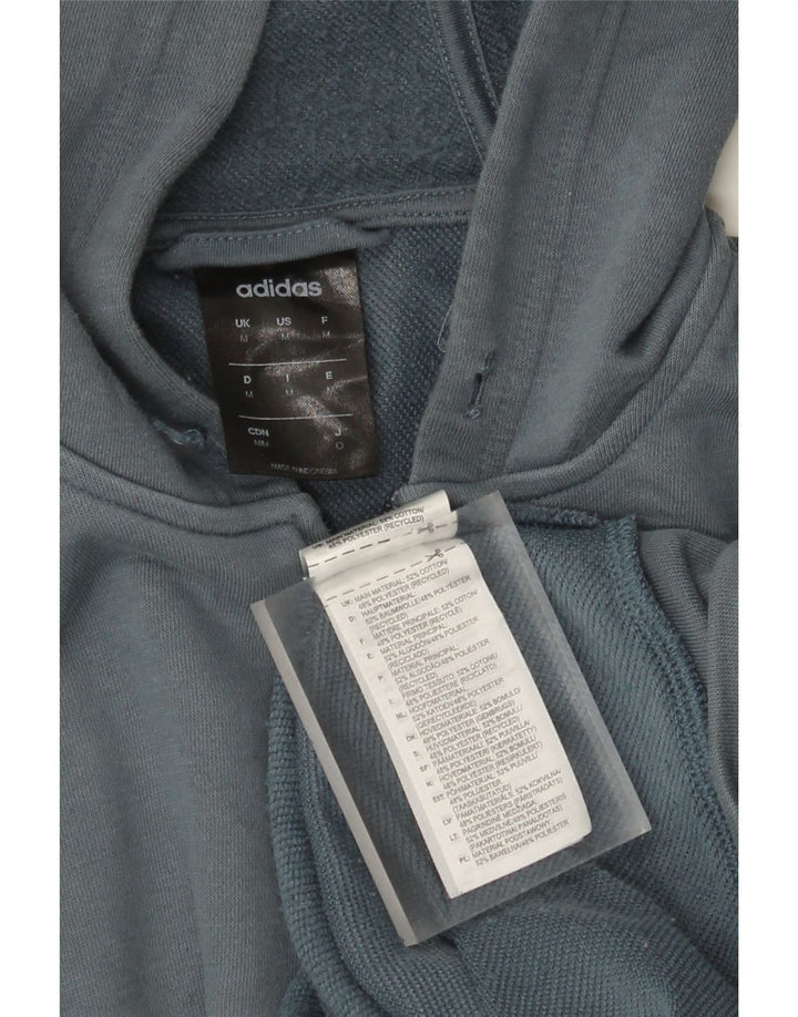 Adidas Hombre Graphic Zip Sudadera Con Capucha Suéter De Algodón Azul Medio