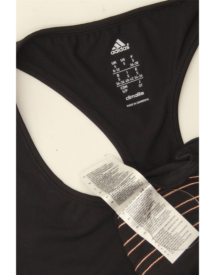 Adidas Mujer Climalite Chaleco Top UK 8/10 Pequeño Negro Poliéster
