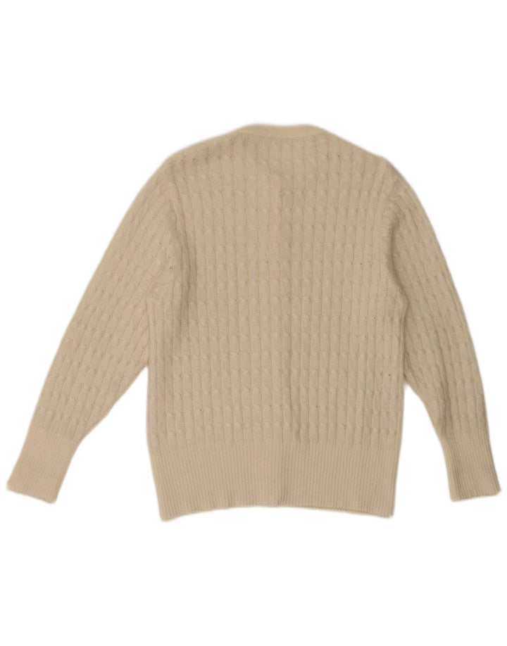 Vintage mujer Cardigan suéter Reino Unido 10 pequeño blanco