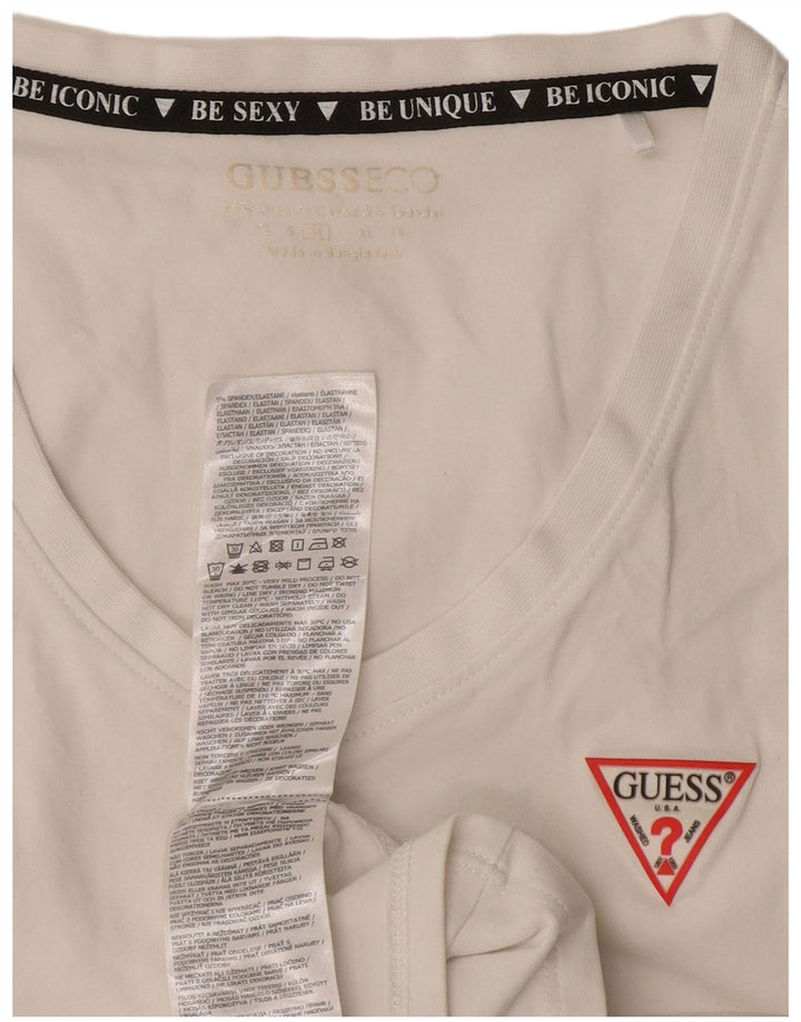 Guess Camiseta para mujer Top UK 12 Medium White Cotton