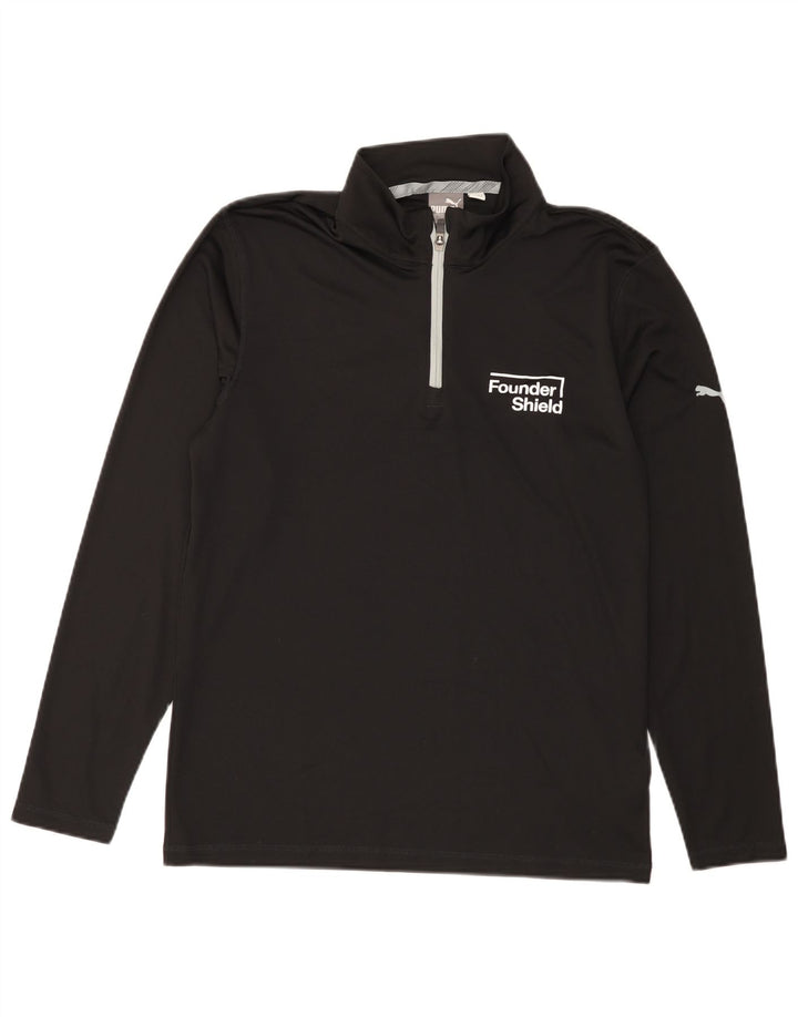 PUMA Top de chándal con cuello y cremallera gráfico para hombre Poliéster negro mediano